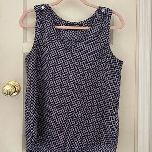 Sweet Rain Navy Geometric Blouse